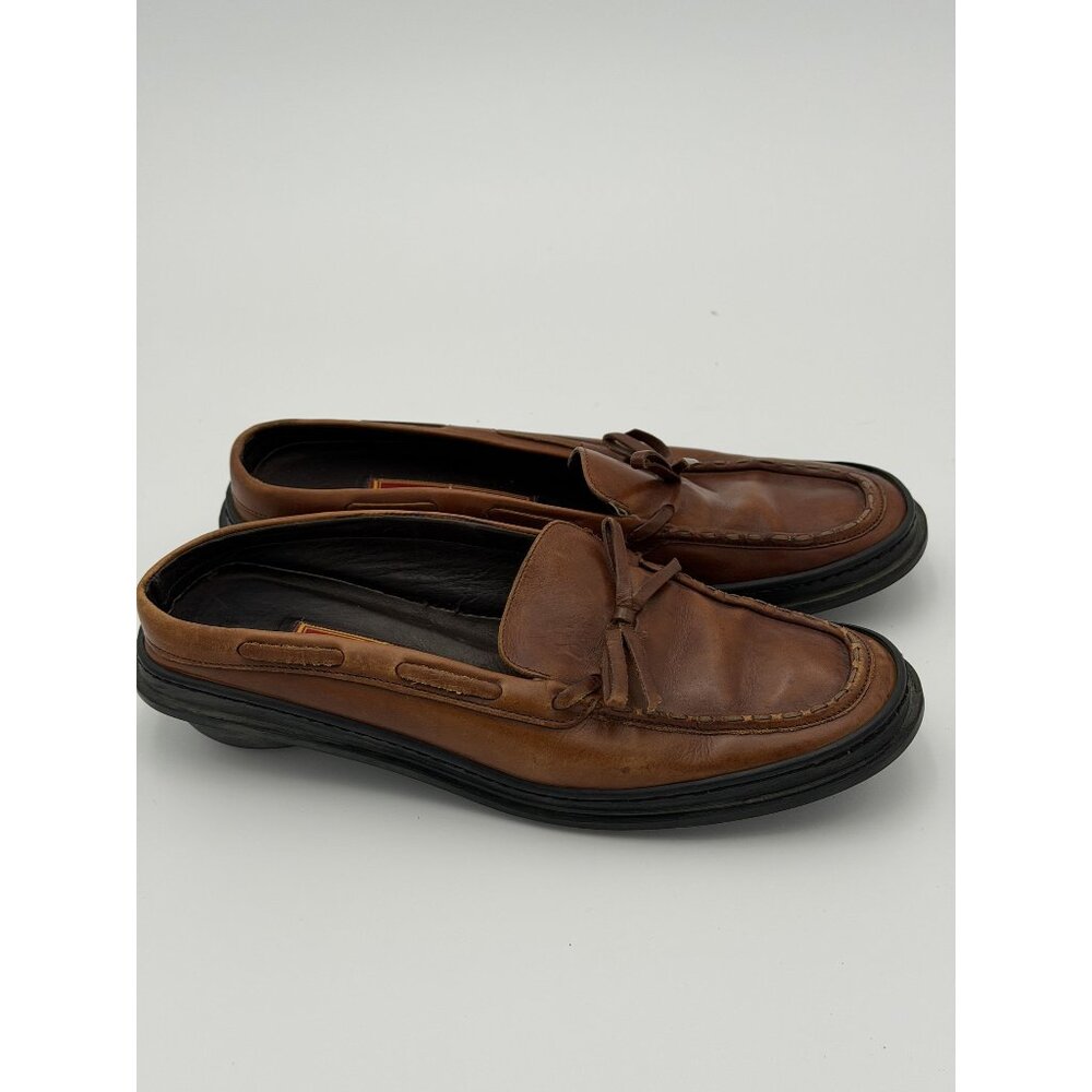 COLE HAAN Moc Toe Tie Loafers Mens‎ 7 Brown Leather Casual Slip On
